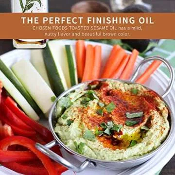 Chosen Foods Toasted Sesame Oil 8.4 oz., Non-GMO, for Salads, Dressings, Marinades, Asian Cooking and Recipes