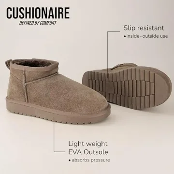 Stylish Cushionaire Women's Genuine Suede Ankle Snow Boots