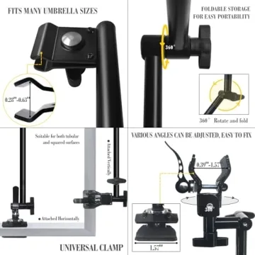 HOBVO UPF 50+ Golf Umbrella with Adjustable Clamp
