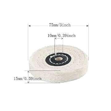 𝐋𝐮𝐨 𝐤𝐞 5 Pcs 3'' Cotton Polishing Wheel, 3/8'' Arbor Abrasive Buffing Wheel Fine Fini...