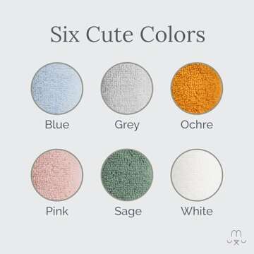 Natemia Organic Baby Washcloths - 10"x10" Baby Washcloths for Newborn, Pack of 6 Soft Organic Cotton Baby Towels, Baby Girl Washcloths, Wash Cloths for Babies, Organic Cotton Washcloths