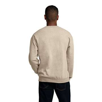 Fruit of the Loom Men's Moisture Wicking Eversoft Fleece Sweatshirt, Khaki Heather, X-Large