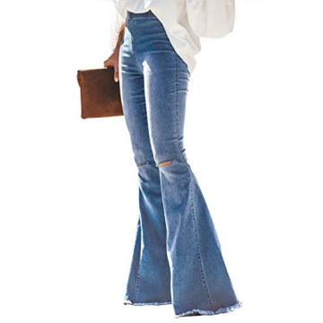 Sidefeel Women's High Waisted Bell Bottom Jeans - Stylish Comfort