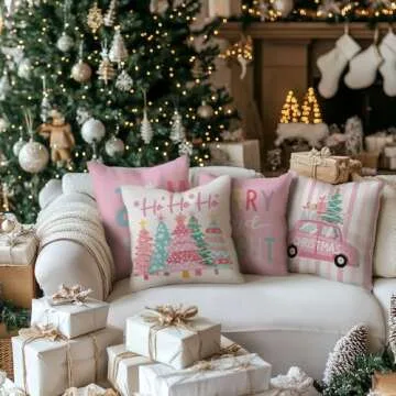 GEEORY Christmas Throw Pillow Covers Set of 4 Stylish Decor