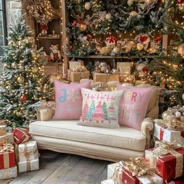 GEEORY Christmas Throw Pillow Covers Set of 4 Stylish Decor