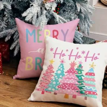 GEEORY Christmas Throw Pillow Covers Set of 4 Stylish Decor