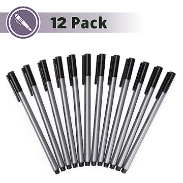 Mr. Pen Black Fineliner Pens 12 Pack Ultra-Fine 0.4mm Tips