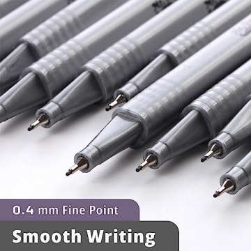 Mr. Pen Black Fineliner Pens 12 Pack Ultra-Fine 0.4mm Tips
