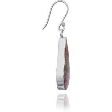 Pressed Flower Teardrop Earrings in Sterling Silver