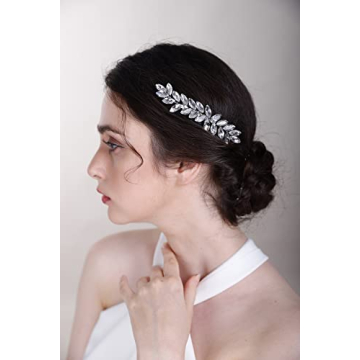 Elegant BERYUAN Rose Red Crystal Hair Clip for Weddings