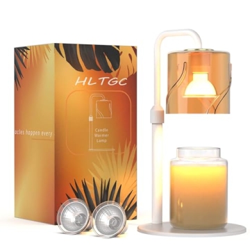 HLTGC Candle Warmer Lamp, with 2 Bulbs,Adjustable Height,Timer & Dimmer,Compatible with Large Yankee...