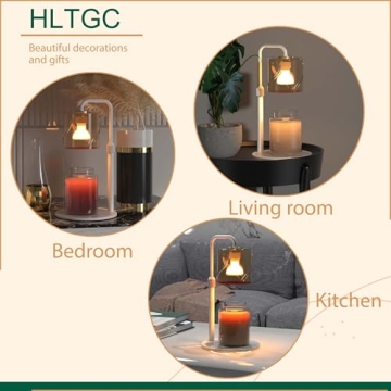 HLTGC Adjustable Candle Warmer Lamp with Timer & Dimmer