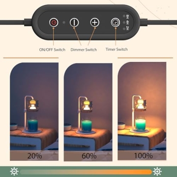 HLTGC Adjustable Candle Warmer Lamp with Timer & Dimmer