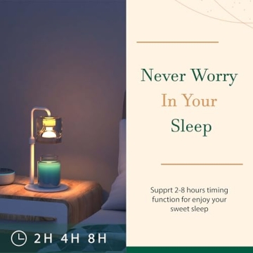 HLTGC Adjustable Candle Warmer Lamp with Timer & Dimmer