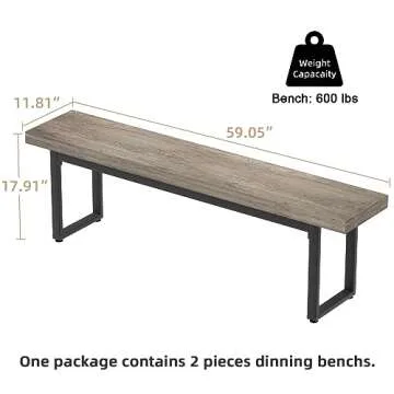 STHOUYN 59” Dining Bench Pair - Stylish & Sturdy Seating