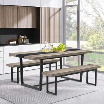 STHOUYN 59” Dining Bench Pair - Stylish & Sturdy Seating