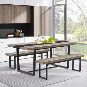 STHOUYN 59” Dining Bench Pair - Stylish & Sturdy Seating