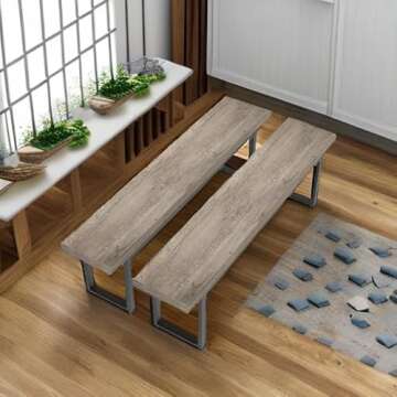 STHOUYN 59” Dining Bench Pair - Stylish & Sturdy Seating