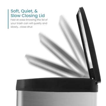 Home Zone Living 15.8 Gallon Kitchen Trash Can, Dual Removable Liners for Recycling and Trash, Wide Stainless Steel Shape (7.9 + 7.9 for 15.8 Gallon Total)