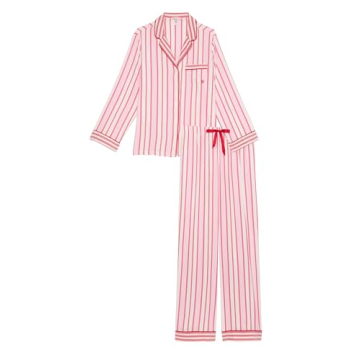Victoria's Secret Flannel Pajama Set, Long Sleeve Button Down & Pants Set, Sleepwear for Women, Cand...