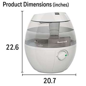 Honeywell HUL520W MistMate Ultrasonic Cool Mist Humidifier, White – Cool Mist Humidifier for Bedroom, Home or Office