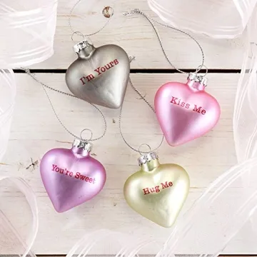 Pastel Glass Ornaments for Valentines and Holidays - 12-Piece Set