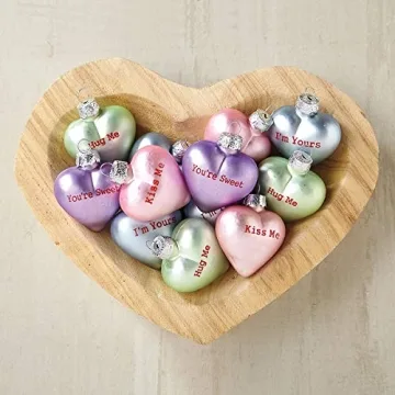 Pastel Glass Ornaments for Valentines and Holidays - 12-Piece Set