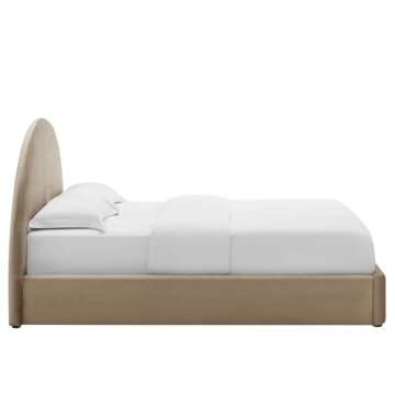 Modway Resort Queen Velvet Bed with Round Headboard