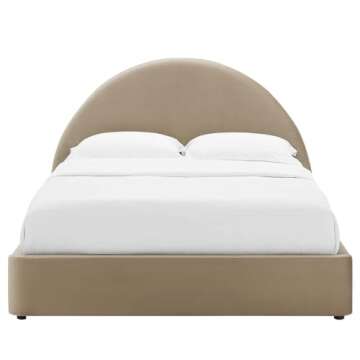 Modway Resort Queen Velvet Bed with Round Headboard