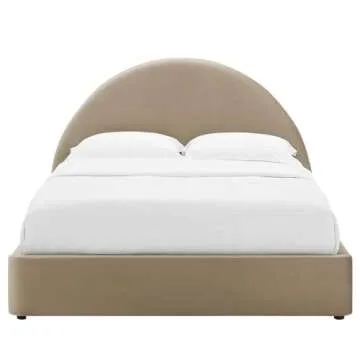 Modway Resort Queen Velvet Bed with Round Headboard