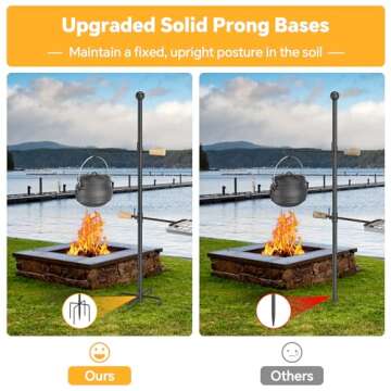 Mr IRONSTONE Campfire Grill for Outdoor Cooking