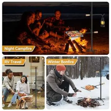 Mr IRONSTONE Campfire Grill for Outdoor Cooking
