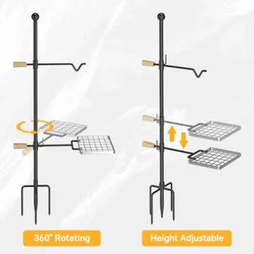Mr IRONSTONE Campfire Grill for Outdoor Cooking