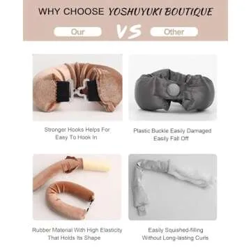 YOSHUYUKI Velvet Overnight Heatless Curlers for All Hair Types