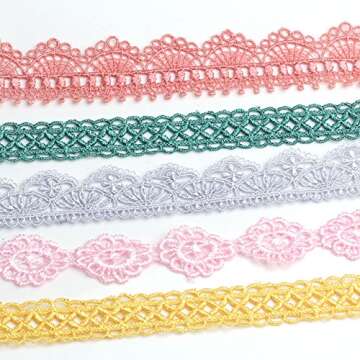 MILAKOO Lace Choker Set for Women 10Pcs Assorted Colorful Boho Necklace Tattoo Flower Ribbon Chokers