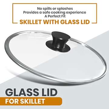 Utopia Kitchen 8-Inch Cast Iron Skillet - Pre-Seasoned Chef's Frying Pan with Lid