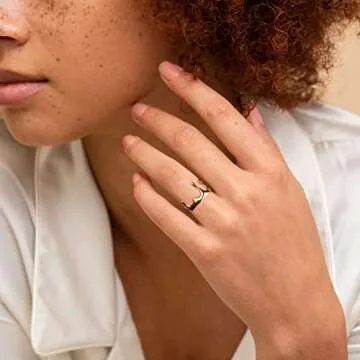 Joliernelle Dripping Ring for Women - Elegant Gold Minimalist Band Ring Size 7