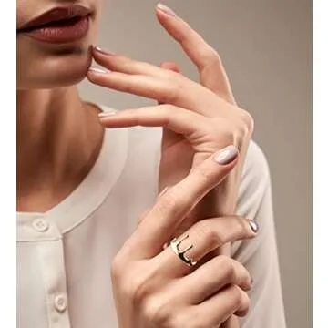 Joliernelle Gold Dripping Minimalist Band Ring for Women
