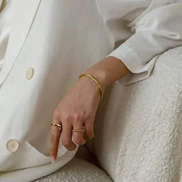 Joliernelle Gold Dripping Minimalist Band Ring for Women