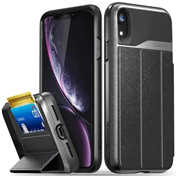 VENA iPhone XR Wallet Case - vCommute with Military Grade Protection and Kickstand