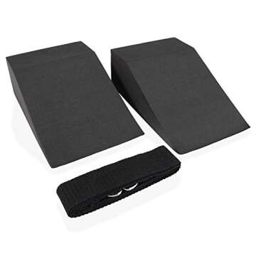 Full Notion LLC 2 Pack Yoga Foam Wedge Blocks with 6ft Strap for Flexibility