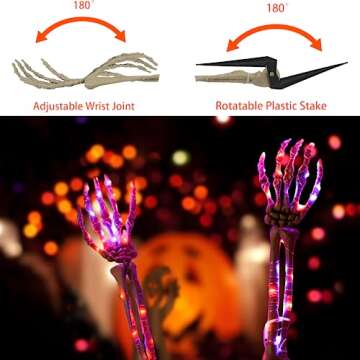 Lighted Skeleton Arm Stake – Scary Halloween Decoration