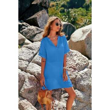 AI'MAGE Women Bathing Suit Cover Up Swimsuit Dress Plus Size Sexy Tunic Summer Beachwear