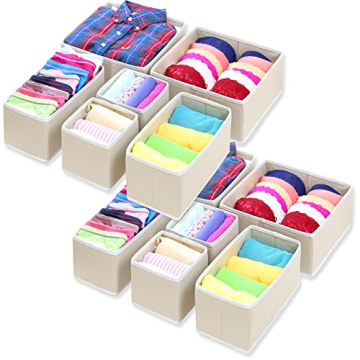 Simple Houseware Foldable Cloth Storage Box Set of 12 for Home Organization