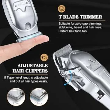 Ufree Professional Hair Clippers for Men, Cordless Metal Barber Clippers and Trimmers Set, Clippers ...