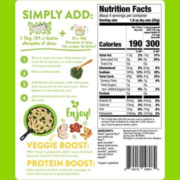 Creamy Garlic Gluten Free Pasta | Organic Vegan Meal