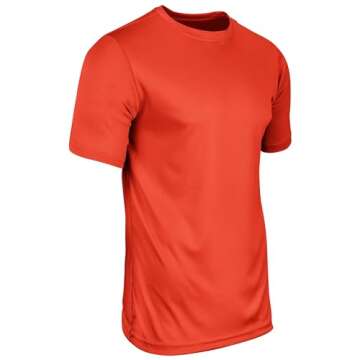 Champro Men's Vision Lightweight Polyester T-Shirt Jersey, Orange, 2X-Large