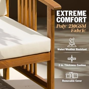 IDZO Natural 3-Piece Patio Bistro Set for Comfort and Style