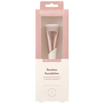 EcoTools Ecofriendly Luxe Flawless Foundation Makeup Brush for Liquid & Cream Foundation, Dense, Syn...