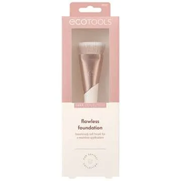 EcoTools Ecofriendly Luxe Flawless Foundation Makeup Brush for Liquid & Cream Foundation, Dense, Syn...